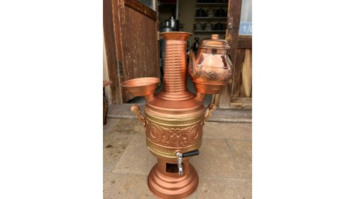 BAKIR SEMAVER 5 LİTRE ÇAYDANLIKLI BAKIR SEMAVER 5 LİTRE ÇAYDANLIKLI