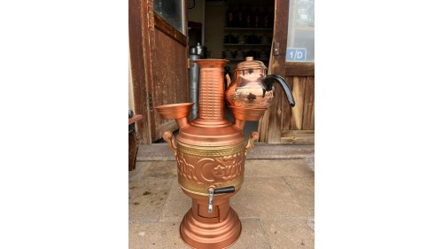 BAKIR SEMAVER 5 LİTRE ÇAYDANLIKLI BAKIR SEMAVER 5 LİTRE ÇAYDANLIKLI