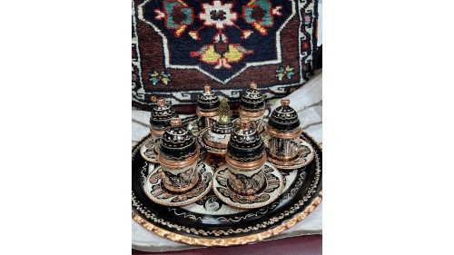 BAKIR FİNCAN TAKIMI 6 LI EL İŞLEME BAKIR FİNCAN TAKIMI 6 LI EL İŞLEME