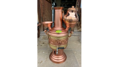 BAKIR SEMAVER İŞLEMELİ 5 LİTRE ÇAYDANLIKLI  BAKIR SEMAVER İŞLEMELİ 5 LİTRE ÇAYDANLIKLI