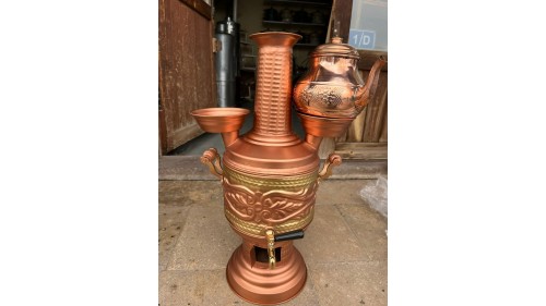 BAKIR SEMAVER İŞLEMELİ 5 LİTRE ÇAYDANLIKLI  BAKIR SEMAVER İŞLEMELİ 5 LİTRE ÇAYDANLIKLI
