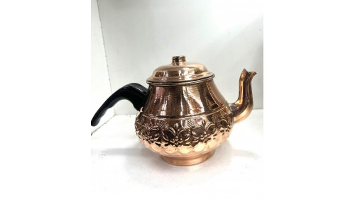 Bakır semaver demliği 1.5 litre işlemeli