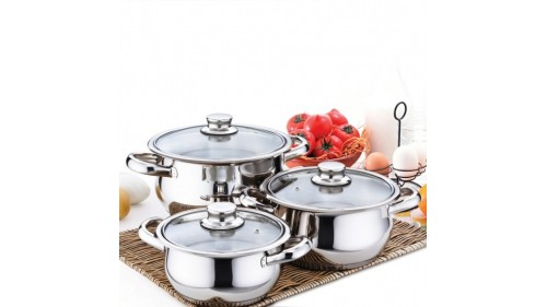 Gülsan Çakır 6 Parça Tencere Seti Cam Kapaklı
