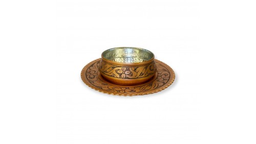 İşlemeli Skoç Eskitme Bakır Sütlaç ve Aşure Kasesi