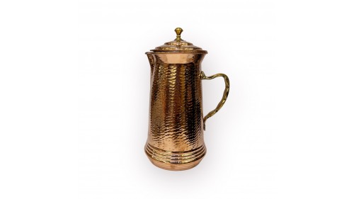 Kapaklı Dövme Bakır Sürahi Kapaklı Dövme Bakır Sürahi