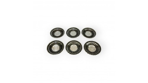 Zımba İşlemeli Çirtlikli Bakır Çay Tabağı