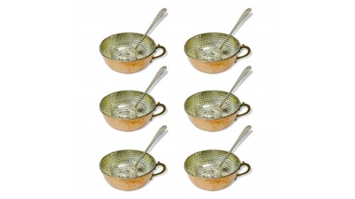 6 Adet Bakır Ayran Tası