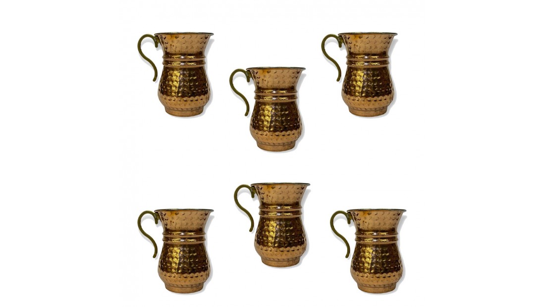 6 Adet Bakır Maşrapa