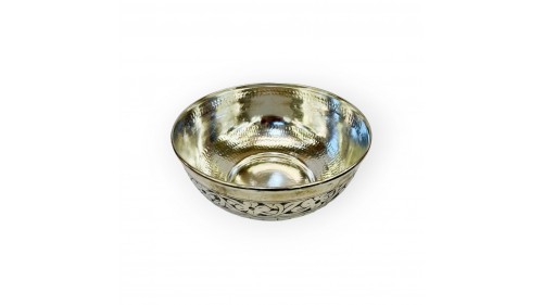 Oyma İşlemeli Eskitme Bakır Salata Kasesi